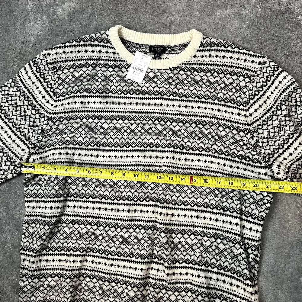 J Crew Sweater Mens XL Lambswool Blend Fair Isle Sweater Geometric NWT MSRP $118 - Picture 9 of 10